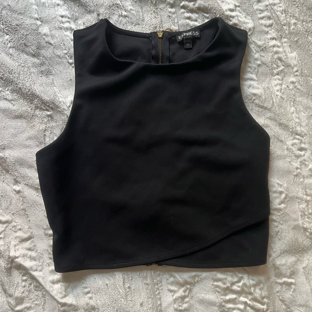Express black crop top with cut-outs